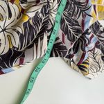 H&M Tropical Print Shimmer Mini Dress Sz 4 Sleeveless Monstera Leaf Boho Photo 7