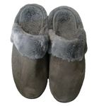 Grey Women’s Size 7/8 Massaging Slippers With Fur Trim . New Without Tags Gray Photo 2