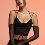 Oh Polly Long Sleeve Cold Shoulder Crop Top Photo 5