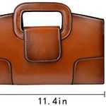 Women Vintage Flap Tote Top Handle Satchel Handbags PU Leather Clutch Purse Shoulder Bag Photo 4