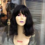 Human hair Wig Virgin Remy natural bangs bob wig Brown Size 12 Photo 0