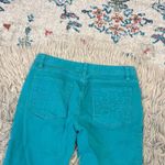 Tory Burch cropped slim boots jeans in turquoise color size 28 Photo 4