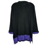 Ming Wang 2X Cardigan Sweater Jacket Career Workwear Black Purple Zebra Artsy Photo 5