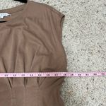 Good American tan cocoa brown top cap sleeve tee sz L Photo 4