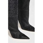 Good American  Super High Above Knee Thigh High Heeled Boots in Black Glitter 6.5 Photo 2