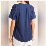 Saturday Sunday Anthropologie Top Womens Small Embroidered Tee Top Blue Casual Photo 3