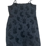H&M Divided Black Tiger Print Mesh Slip Dress Mini Spaghetti Strap Lettuce Hem Size M Photo 0