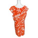 Emma & Michele  Orange White Abstract Dress Size 16 Photo 3
