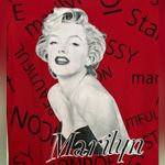 Marilyn Monroe Red Baseball Jersey Authentic Short Sleeve Top Size Medium Photo 5