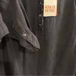 Knox Rose Washed Black Denim Chambray Blouse Photo 4