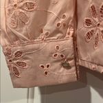 Free People  Pink Floral Eyelet‎ Blouse medium Photo 2