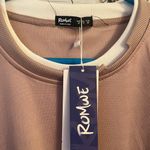 RomWe NWT Woman's Khaki Crew Neck White Trim Sweatshirt Size undefined Photo 4