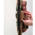 Mary Frances Vintage Oriental Print Beaded Gem Handle Bag VTG Green Photo 11