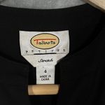 Talbots  Petite Stretch Black Short Sleeve Button Front Collared Shirt Dress Sz 4 Photo 3