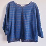 Madewell Striped Zipper Back 1/2 Sleeve Blouse Photo 0
