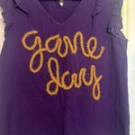 Game day tinsel writing top size medium worn twice dry cleaned LSU Photo 0