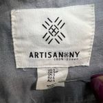 Artisan NY Utility Jacket Small Gray Linen Zip Snap Cargo Pocket Coat Adjustable Photo 11