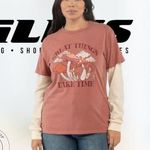 Full Tilt Mushroom Long Sleeve "Great Things Take Time" Women's Size S Photo 1