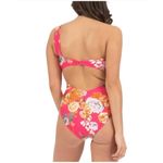 Rachel Roy  One Shoulder Floral Ruched Cut Out One Piece Swimsuit Photo 5