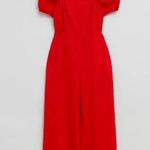 & Other Stories NWOT & Other Stories Linen Puff Short Sleeve Jumpsuit In Red Sz 8 Photo 10