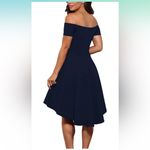 Sarin Mathews 🦉 Navy Blue Cold Shoulder High Low tunic Dress-Small Photo 1