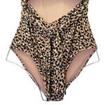 Aerie NWT Leopard Print Wrap Top One Piece CutOut Swimsuit Mocha Size Small Long Photo 7