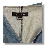 Anthropologie ATSU One Shoulder Denim Mini Dress Sz 6 Blue Belted Off Shoulder Photo 4