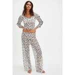 Free People Bali Winter Wonderland Sheer Lace Lounge Pajama Set Large NWOT Photo 7