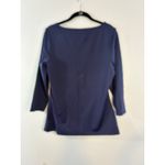 JudyP Sabrina Navy Tunic Top Boat Neck 3/4‎ Sleeve Stretch Casual Comfy Large Blue Photo 2