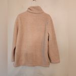 Tommy Hilfiger  Striped Sherpa Jacket Leather Fawn Size women’s oversized medium Photo 1