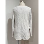 Charter Club Womens Cream and Metallic Silver Brocade Long Sleeve Sweater Size M Photo 3