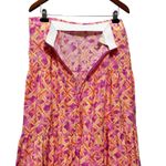 Peace Love World  Women Tiered Maxi Skirt S Abstract Boho Cottage Resort Festival Photo 4