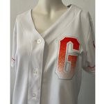 Nike Nwt San Francisco Giants V neck button down White orange Jersey, Size L Photo 1