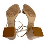 Badgley Mischka Jewel  Earlene Block Heel Sandal 9.5 Champagne Satin Photo 9