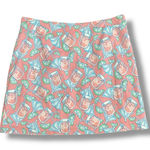 Vineyard Vines  Pink Cocktail Print A-Line Skirt Size 8 Cotton Stretch Photo 0