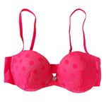 Anthropologie By Eloise Neon Pink Coral Mesh Swiss Dot Convertible Strap Bra 34C Photo 1
