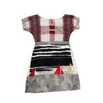Launch by Susan Young abstract sailboat novelty 100% silk dress size XS Red Photo 1