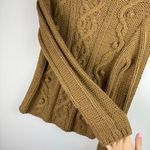 Caslon NWT Chunky Cable Knit Bobble Sweater Sz Small Tan Camel Wool Blend Photo 8