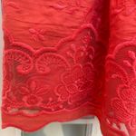 Corey P Red Coral Pleated Fit & Flare Cocktail Dress Lace Embroidered Size 8 NWT Photo 5