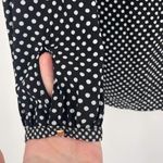 ZARA Basic Women's Polka Dot V Neck Long Sleeve Blouse Black White Size Small Photo 5