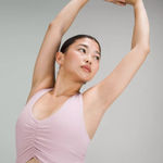 Lululemon Ruched Nulu Longline Yoga Sports Bra Light Support Lilac Purple Size 6 Photo 0