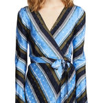 Diane Von Furstenberg Diane‎ von Furstenberg Wrap Dress Long Sleeve Woven Sussex Stripe Hydrangea 00 Photo 0