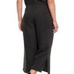 Cloth & Stone Crop Wide Leg Jumpsuit XS Black Tie Waist V-Neck Short Sleeve Photo 1