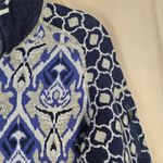 Title Nine  Womens Blue 1/4 Zip Merino Wool Blend Pullover Sweater Medium Photo 2