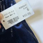 Skies Are Blue  New Navy Sequin Holiday  Velvet Skirt preppy old money small Photo 4