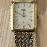 Seiko Single Quartz Rare Vintage Gold Plated Ladies Watch Gold Bracelet Dial Photo 3