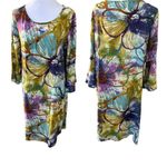 Jams World JAM'Sā WORLD FLORAL BELL SLEEVE MIDI FLOWY RELAXED TROPICAL DRESS MEDIUM EUC Photo 2