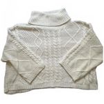 Petal + Pup Women's Cream Cable Knit Turtleneck Sweater L/XL White Size L Photo 0