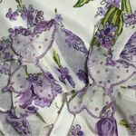 Vintage 90s Y2K White Purple Floral Butterfly Fairycore Top Large Easter Pastel Photo 8