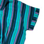 Vintage 80s Style Striped Crop Top Button Photo 5